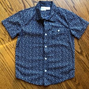 Boys Navy Button Down short sleep Shirt